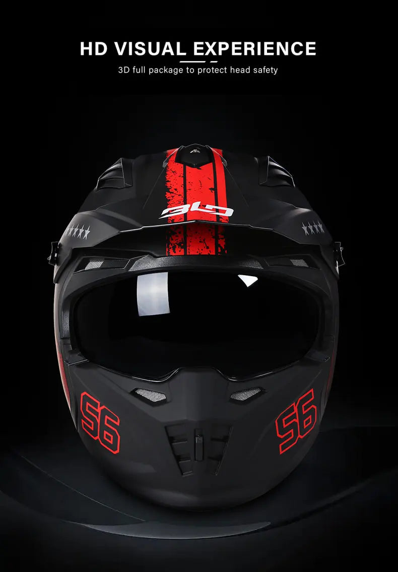 Premium Full Face Motorcycle Helmet with Detachable Design