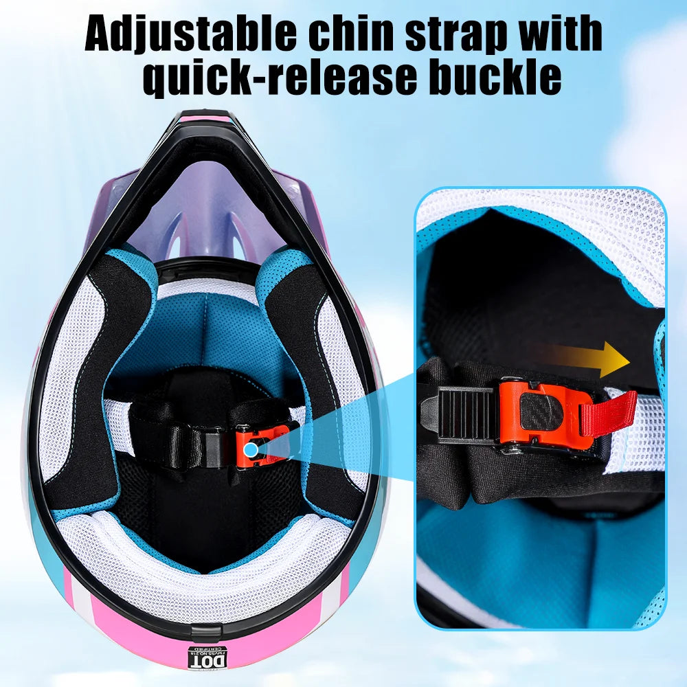 Kids Motocross Helmet Kit with Goggles & Gloves