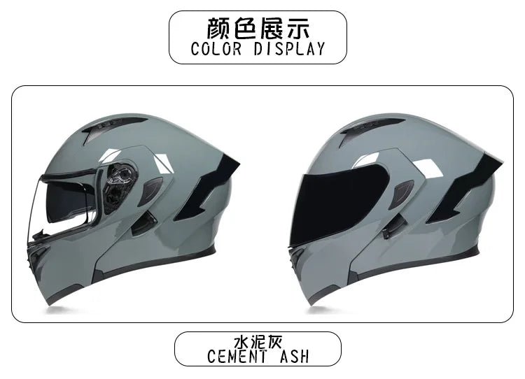 Fire Red Bluetooth Motocross Modular Motorcycle Helmet