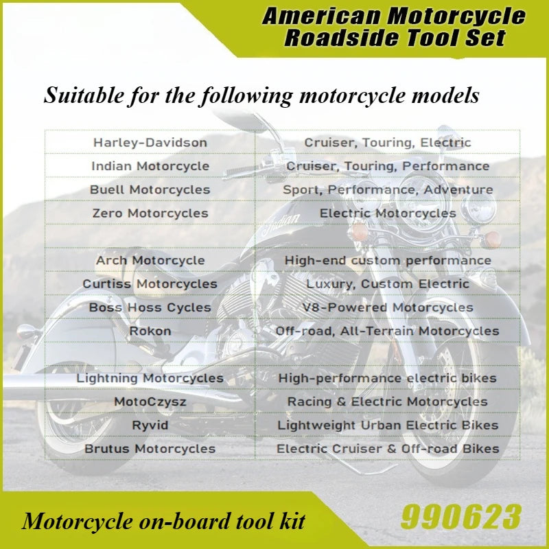 Motorcycle Maintenance and Repair Tool Set for Harley Davidson & American Bikes