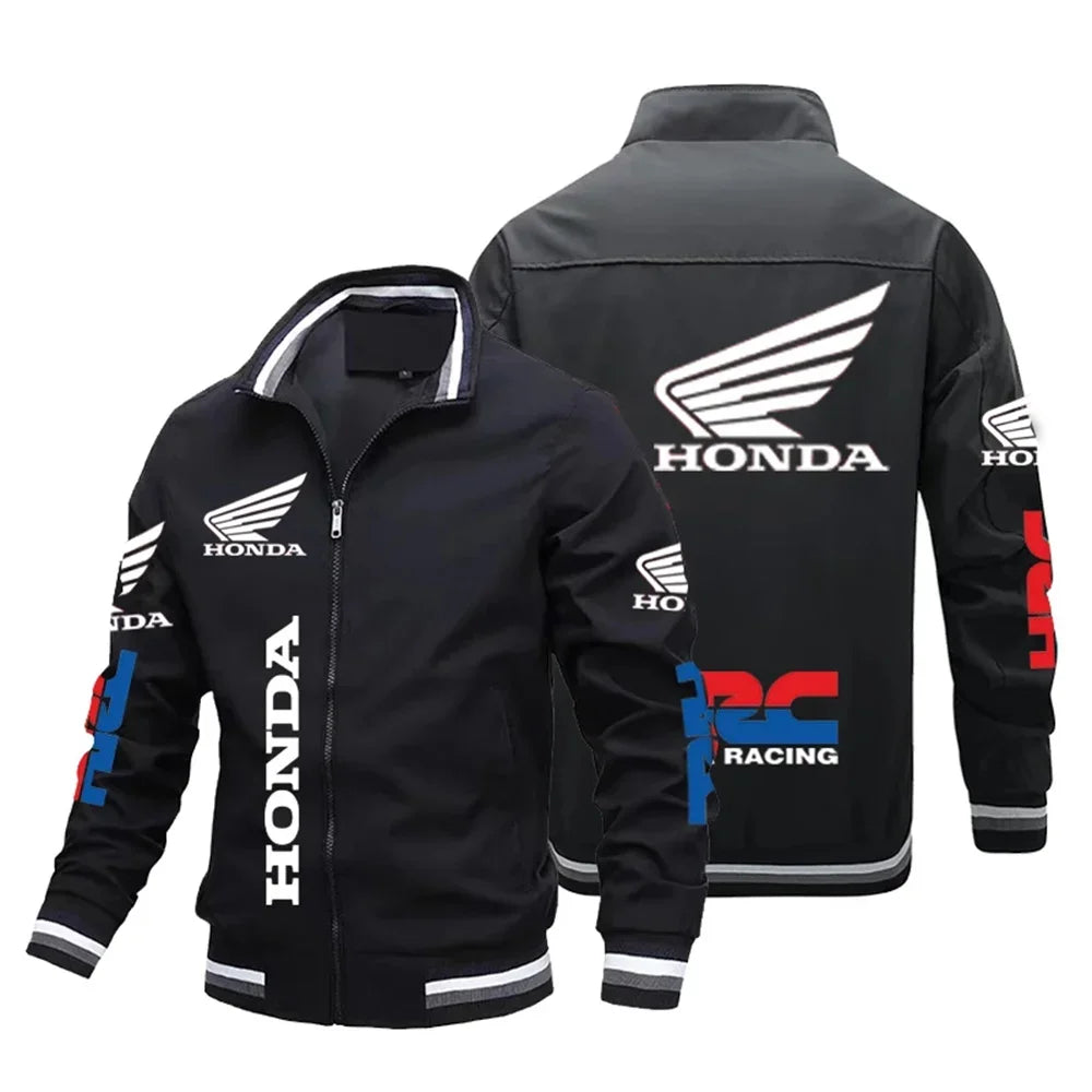 Leather Bomber Motorcycle Jacket with CE Armor