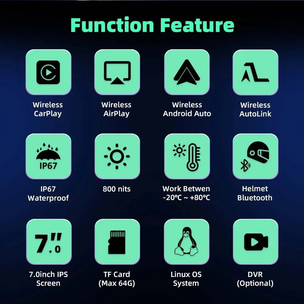 motorcycle CarPlay Android Auto screen