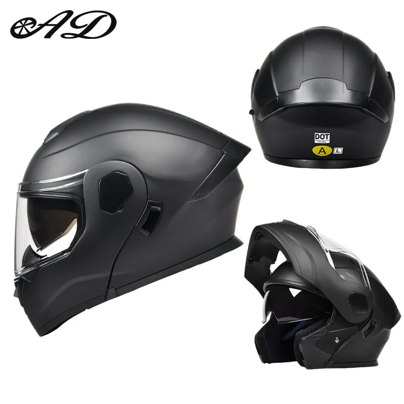 Dual Visor Open Face Motorcycle Helmet - DOT Certified