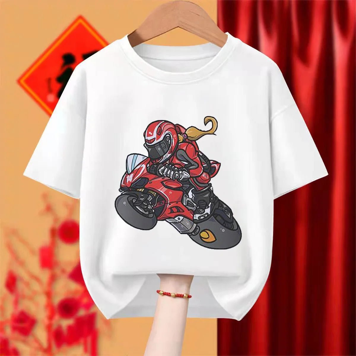 Kids Motorcycle Boy Print T-shirt