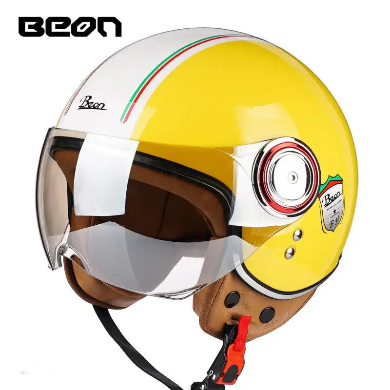 Beon Motorcycle Helmet - ECE Certified Retro Half Cap