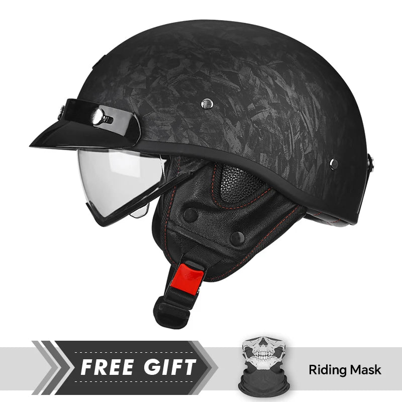 Retro Vintage Half Motorcycle Helmet for Chopper Bikers