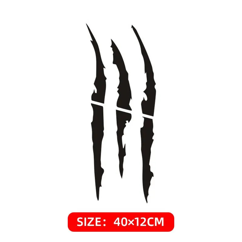Reflective Black Skull Demon Claw Decal