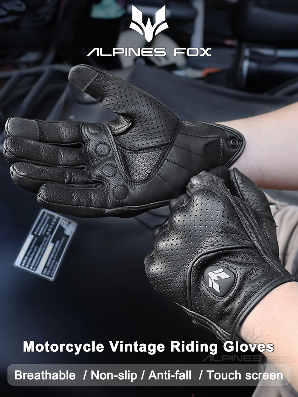 Touchscreen Vintage Motorcycle Gloves