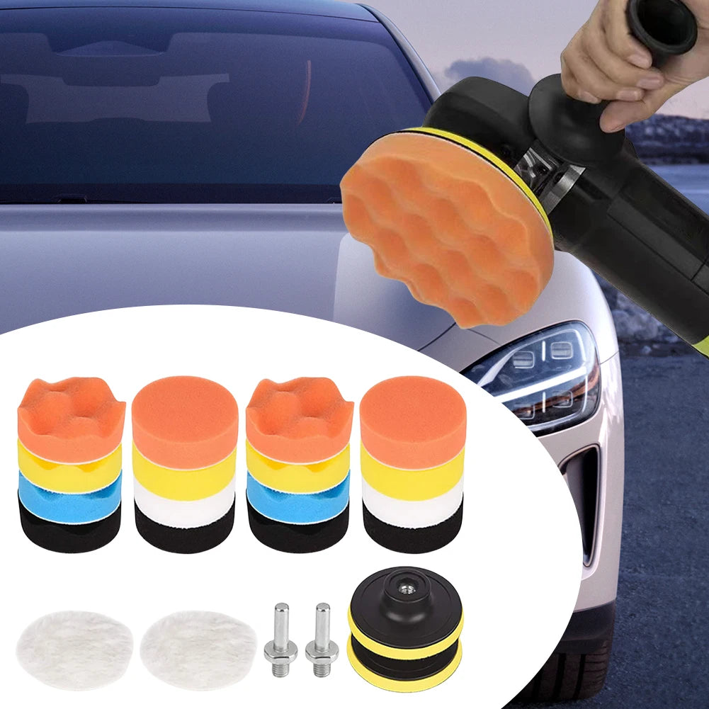 22-Piece Buffing Wool Pads Set for Car & Motorcycle Polishing