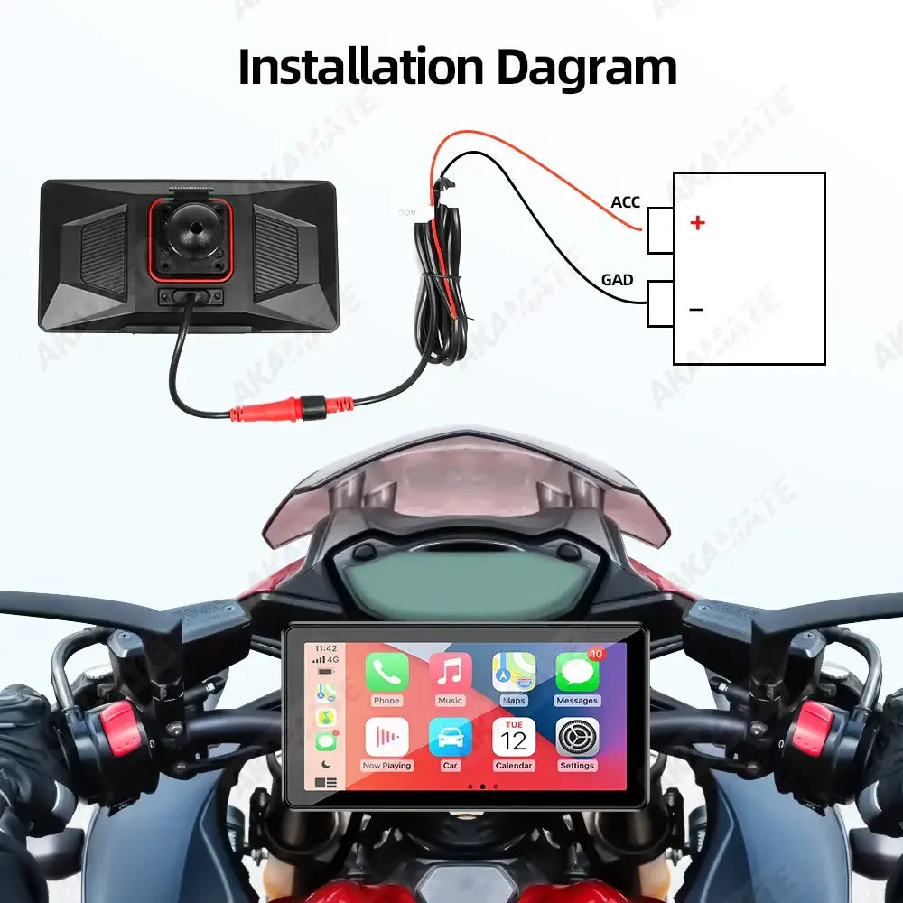 Motorcycle Bluetooth Navigation Display with 6-Inch Screen