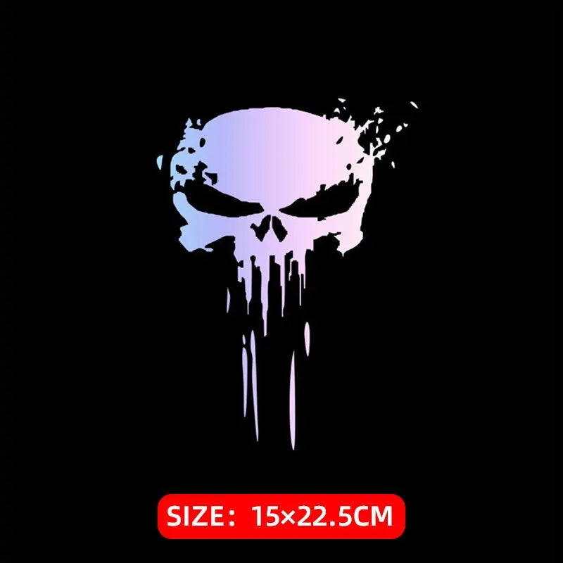 Reflective Black Skull Demon Claw Decal