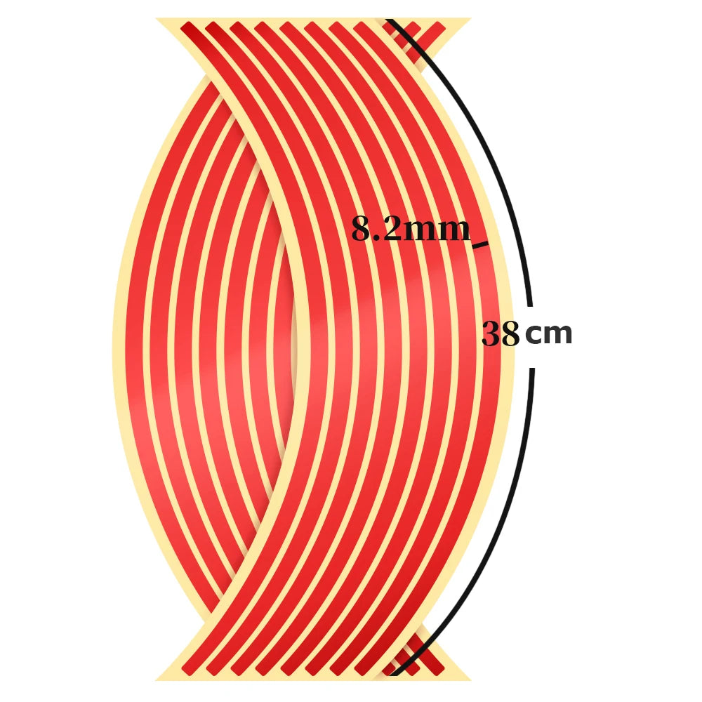 Reflective Wheel Sticker Set for Honda, Kawasaki, Yamaha