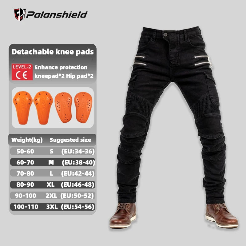 Double Zipper Metal Motocross Trousers for Men and Women