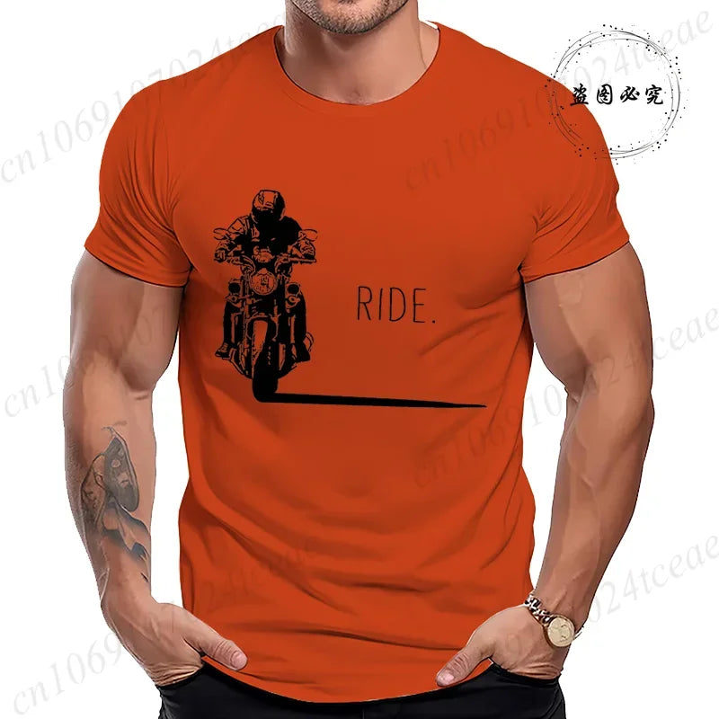 Men's Casual Motorcycle Graphic T-Shirts - Vintage Retro Designs
