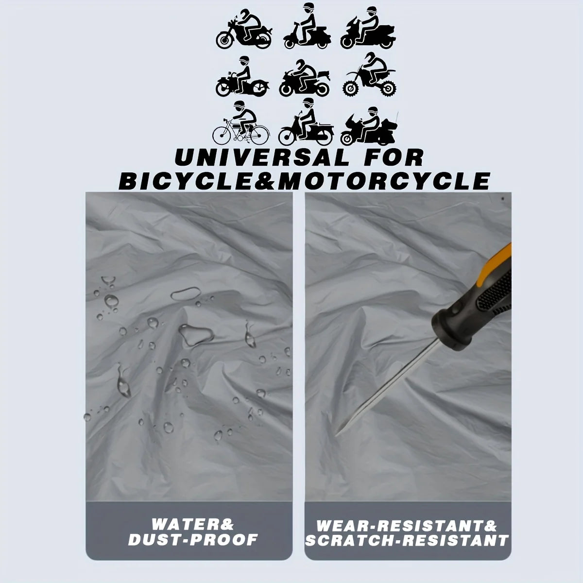 All-Weather Motorcycle Cover for Scooters, E-Bikes, and Motorcycles