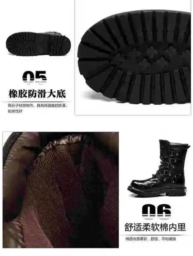 Leather Motorcycle Boots for Men