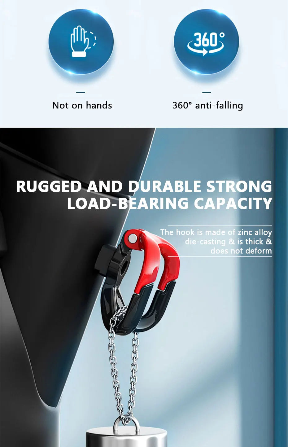 Dual Hook Motorcycle Helmet Hanger
