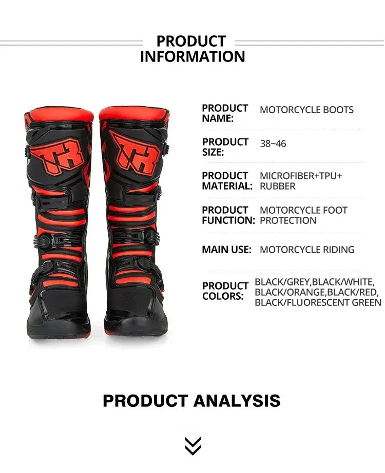Professional Motocross Racing Long Boots