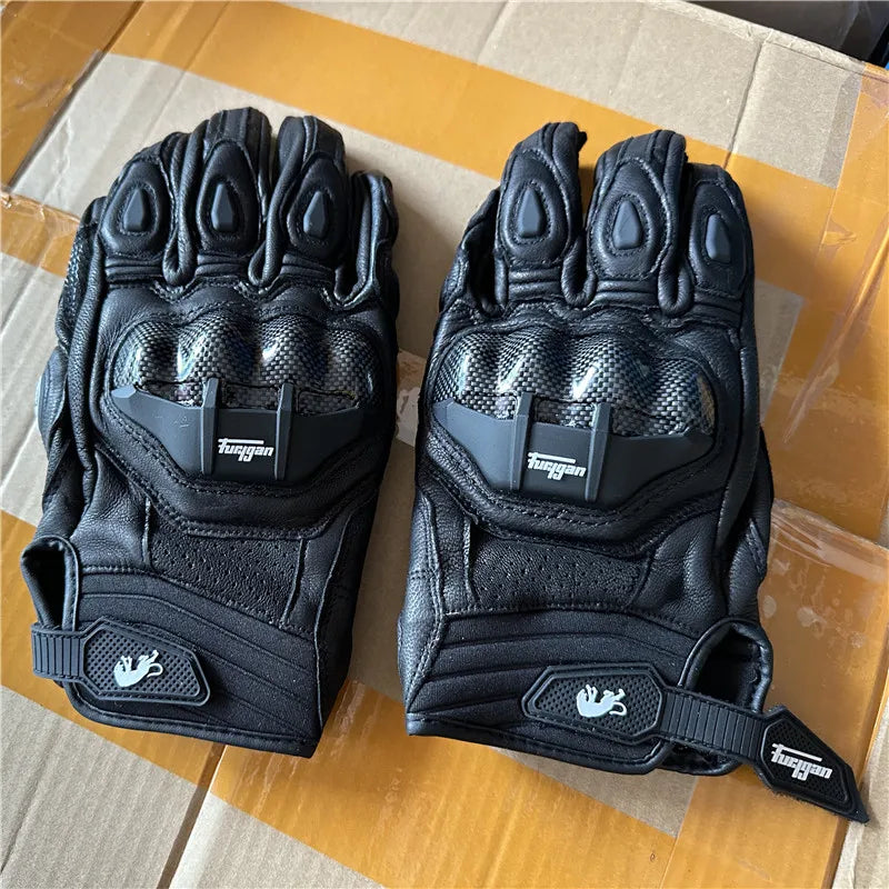 Leather Touchscreen Motocross Gloves