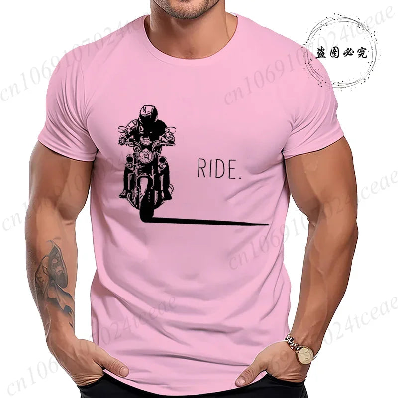 Men's Casual Motorcycle Graphic T-Shirts - Vintage Retro Designs