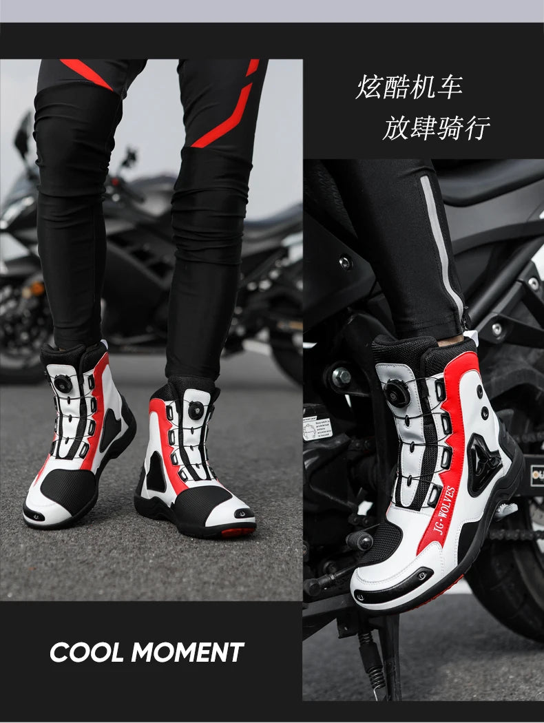 Motorcycle High-Top Boots for Outdoor Riding