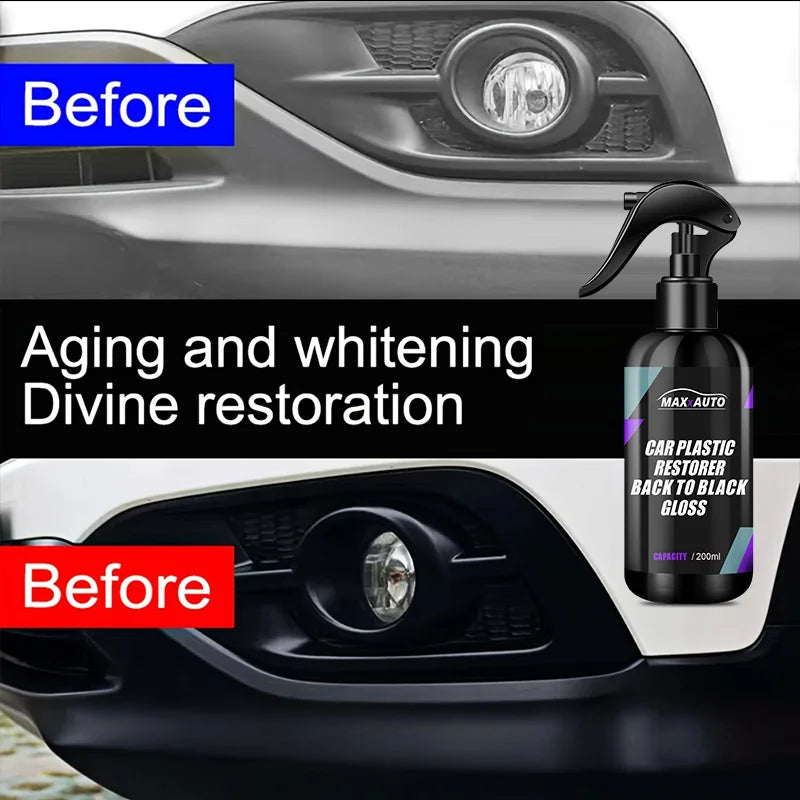 Glossy Black Motorcycle Plastic Restorer