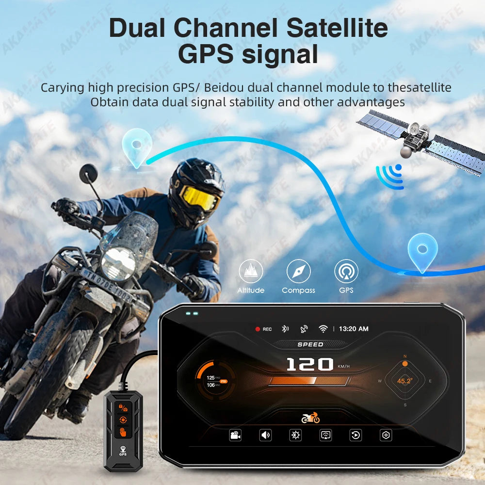 Universal Motorcycle Monitor with CarPlay & Android Auto