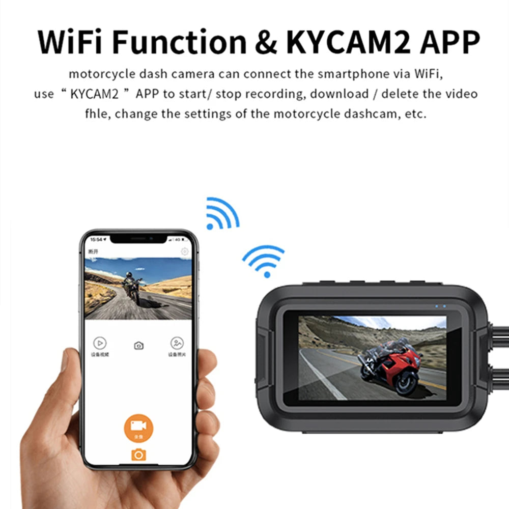 Dual 1080P Waterproof Motorcycle DVR Camera