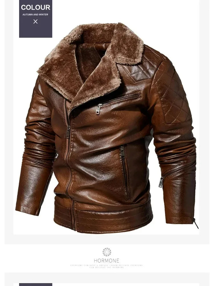 Stylish Faux Leather Biker Jacket