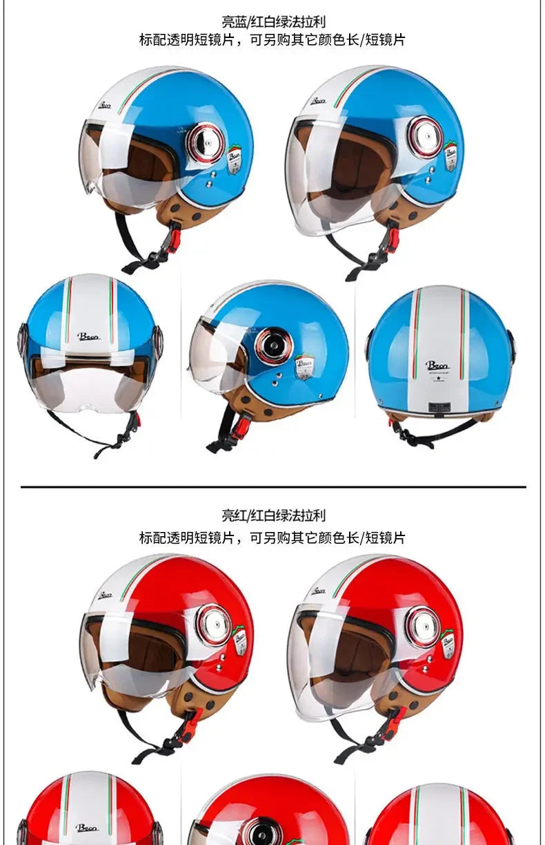 Beon Motorcycle Helmet - ECE Certified Retro Half Cap