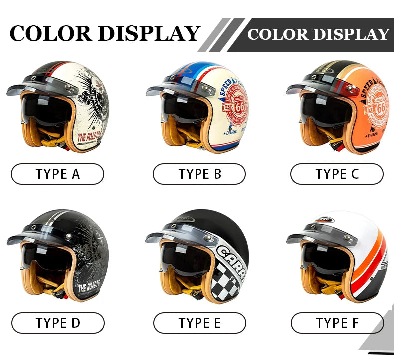 Stylish Open Face Motorcycle Helmet for Men and Women