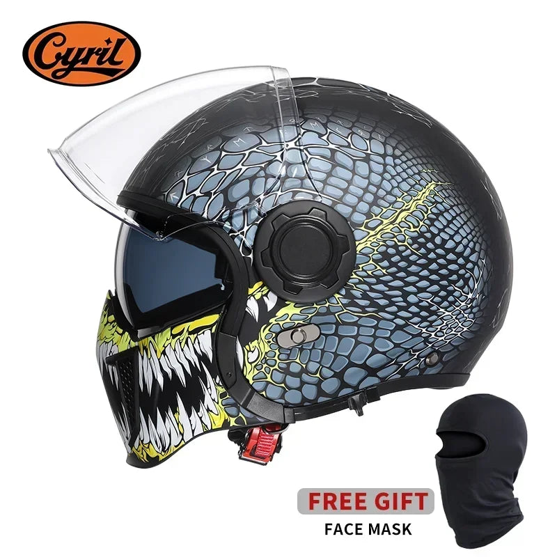 Retro Style Modular Motorcycle Helmet