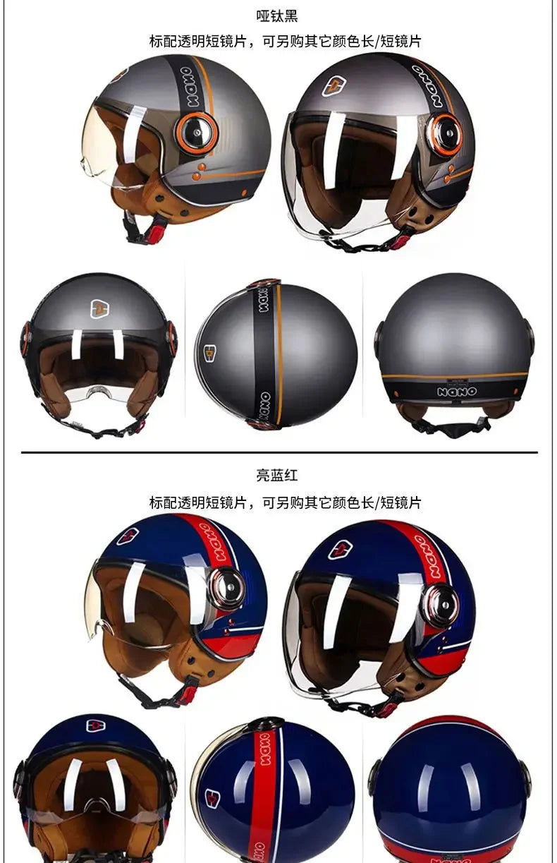 Beon Motorcycle Helmet - ECE Certified Retro Half Cap