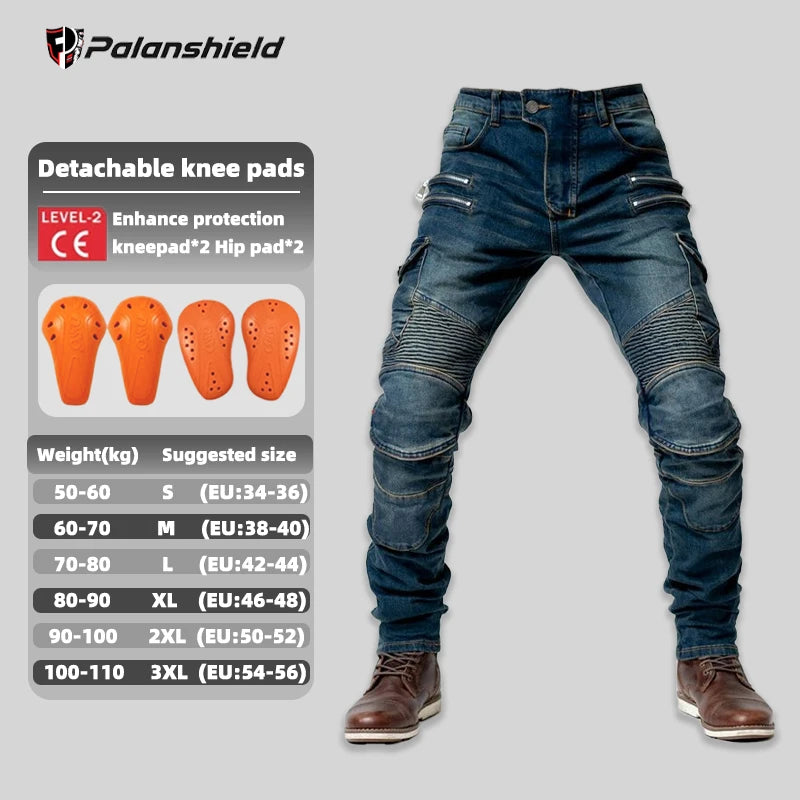 Double Zipper Metal Motocross Trousers for Men and Women