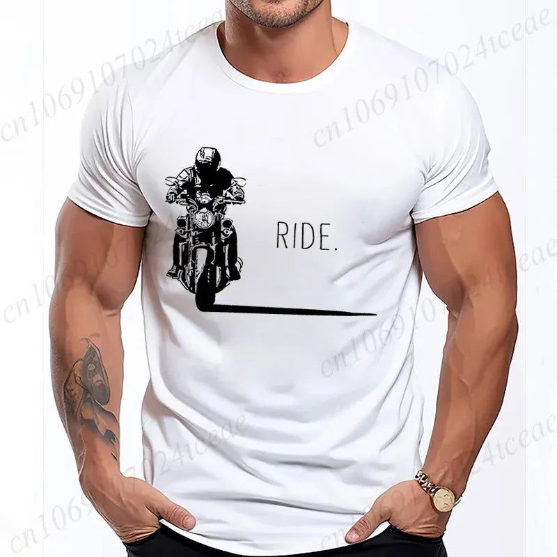Men's Casual Motorcycle Graphic T-Shirts - Vintage Retro Designs