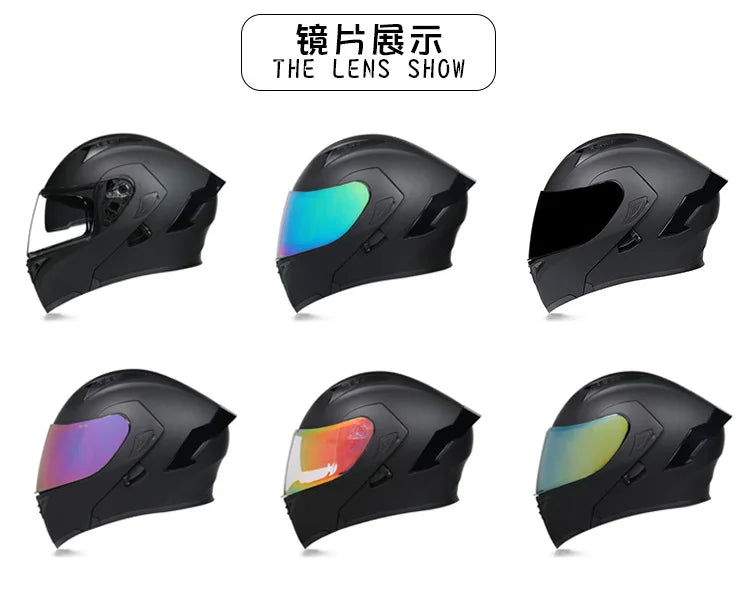Fire Red Bluetooth Motocross Modular Motorcycle Helmet