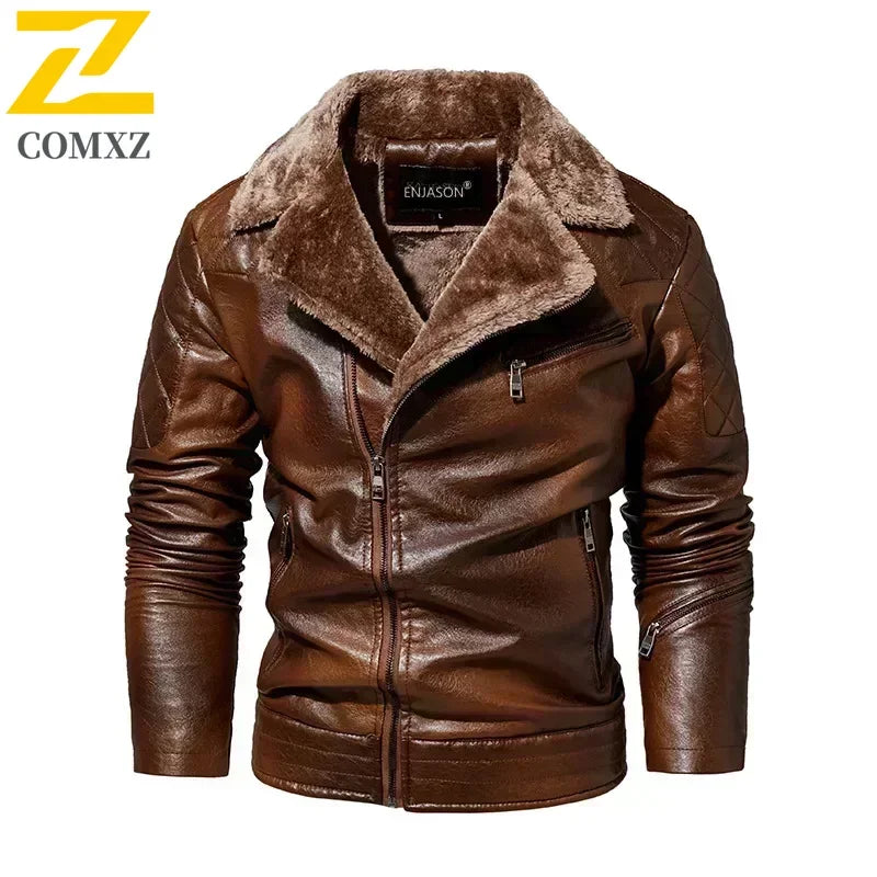 Stylish Faux Leather Biker Jacket