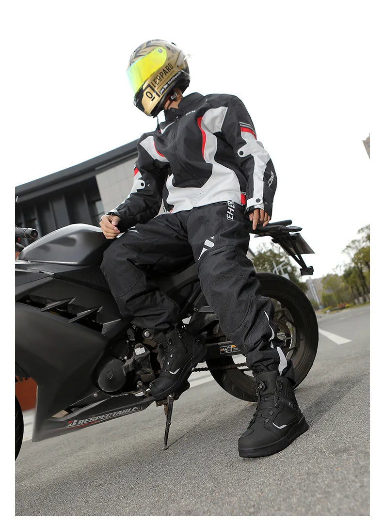 Men's Adventure Motorcycle Boots with Anti-Slip Soles