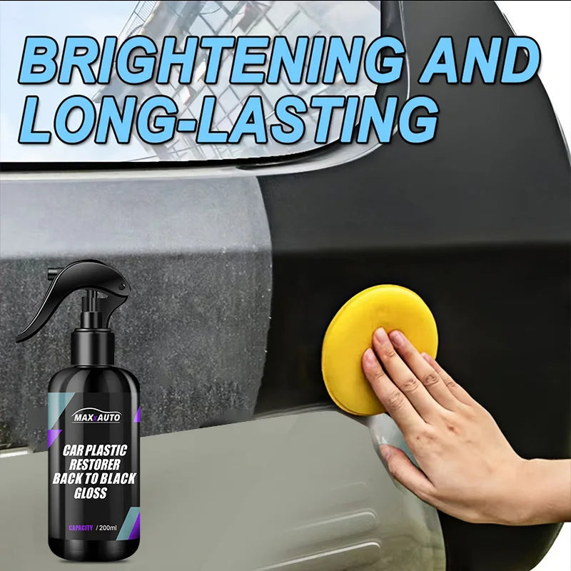 Glossy Black Motorcycle Plastic Restorer
