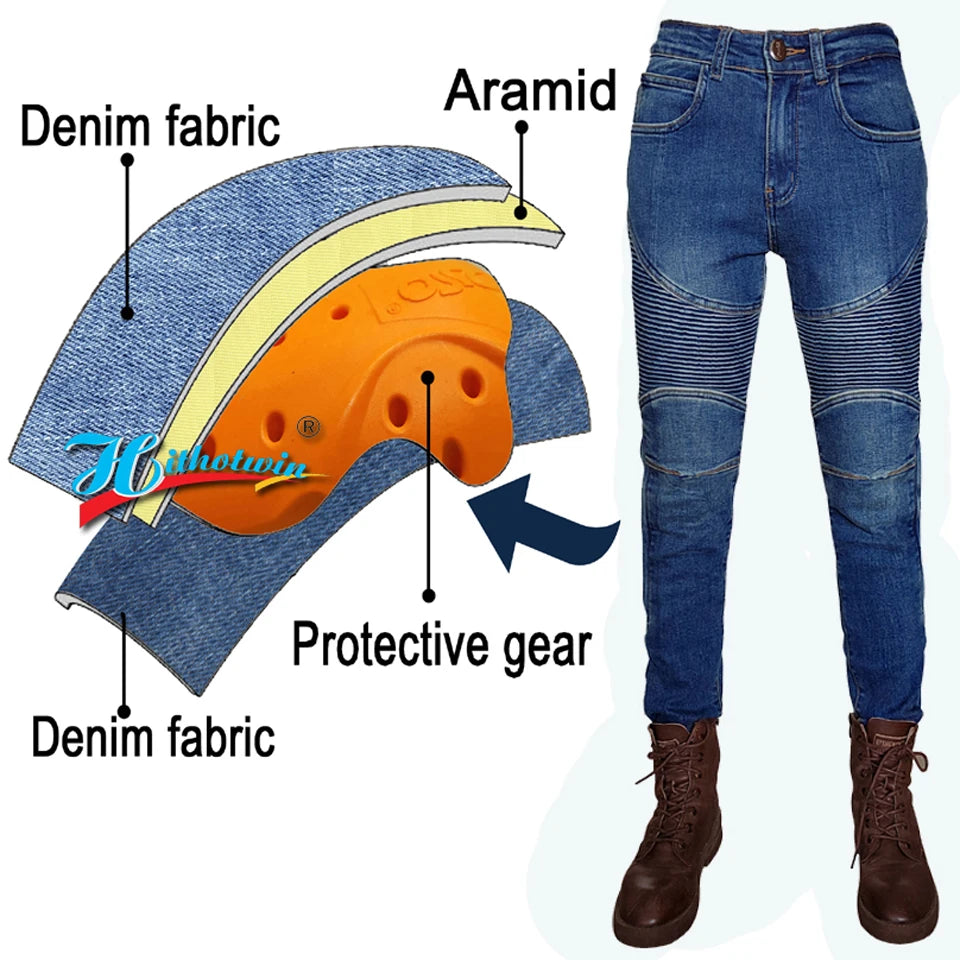 Aramid Fiber Motorcycle Pants for Men - Kevlar Moto Jeans
