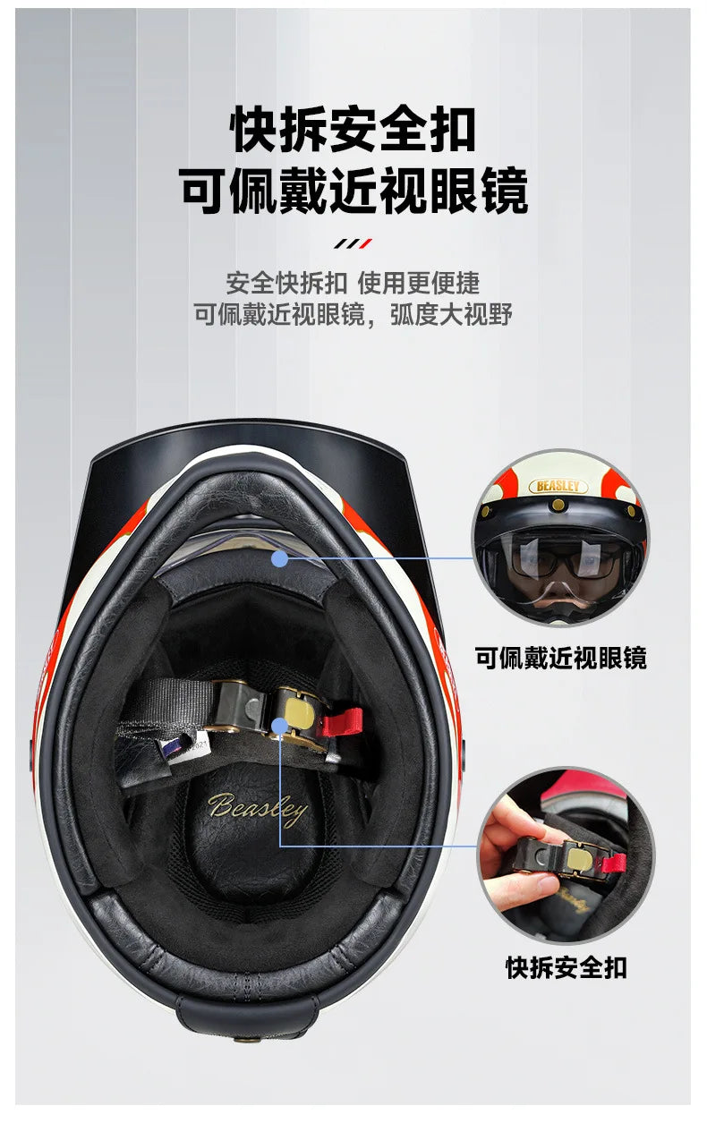 BEASLEY ECE DOT Bluetooth Electric Motorcycle Helmet