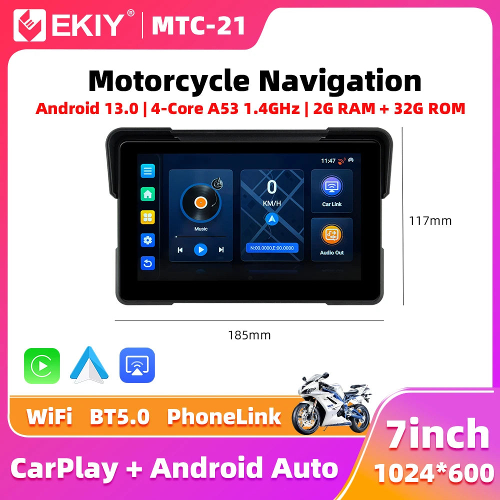 EKIY 7.0" Wireless Motorcycle GPS Display