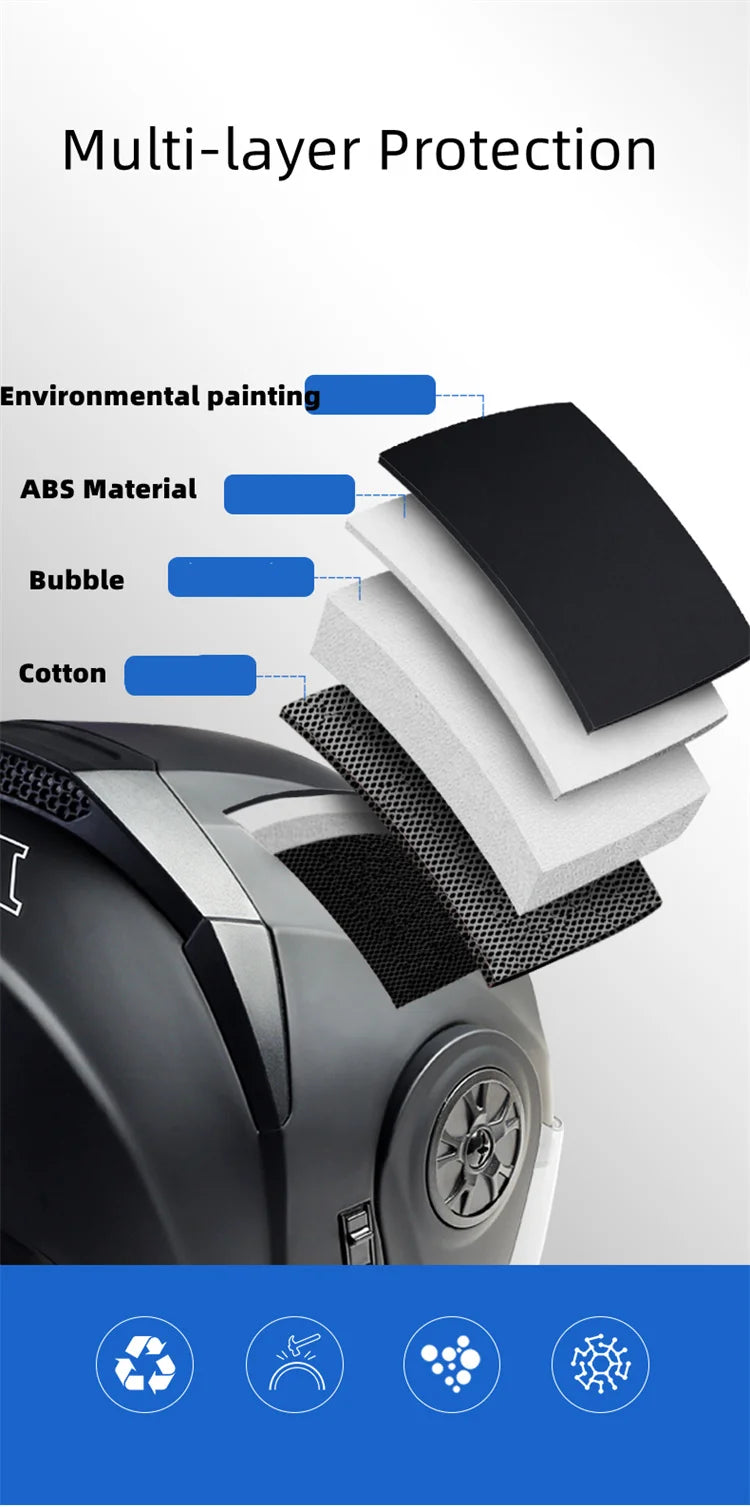 Dual Lens Flip-Up Modular Motorcycle Helmet
