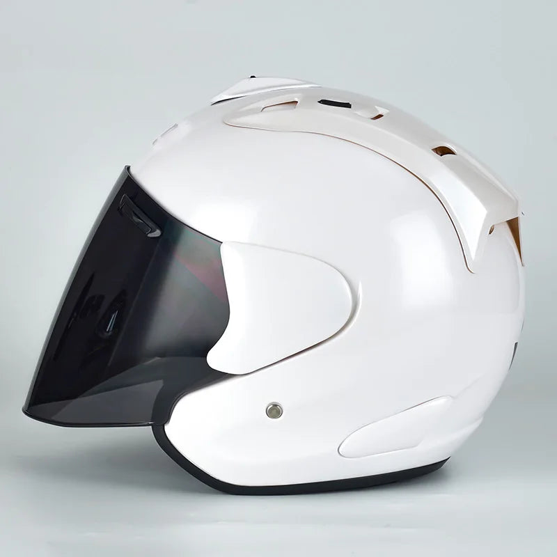 ECE Approved Open Face Motorcycle Helmet - White
