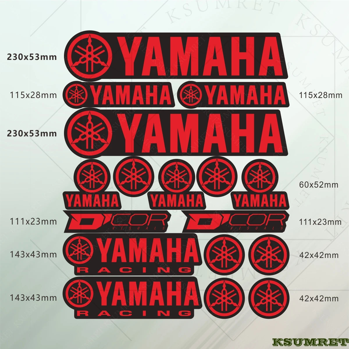 Yamaha Motorcycle Vinyl Sticker Decals Logo Kit