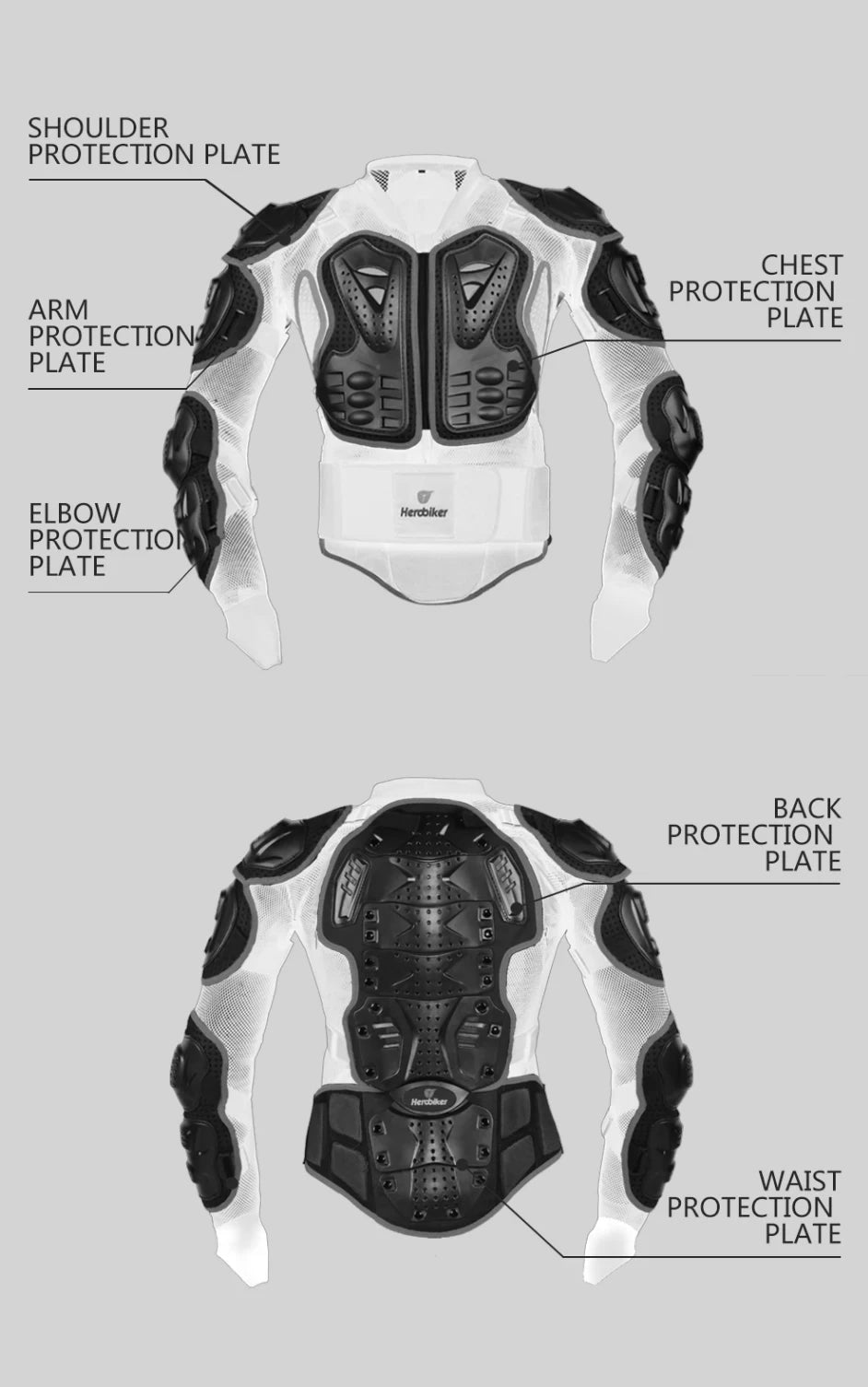 Motorcycle Body Armour Racing Jacket with CE Pads