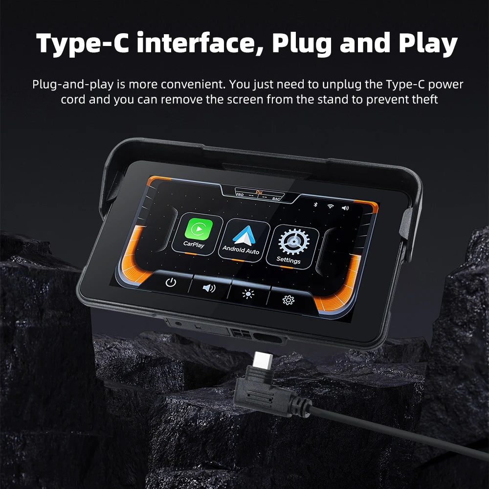 Wireless Motorcycle Display Screen – 5.0 Inch GPS Dashboard