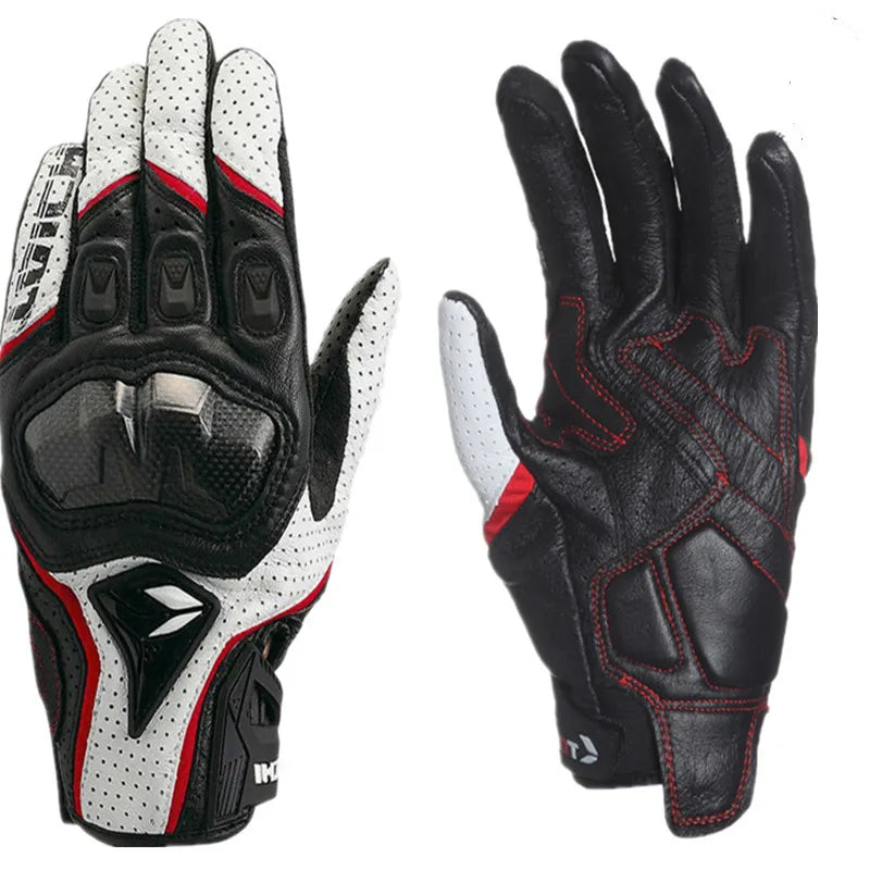 Racing Blue Leather Gloves