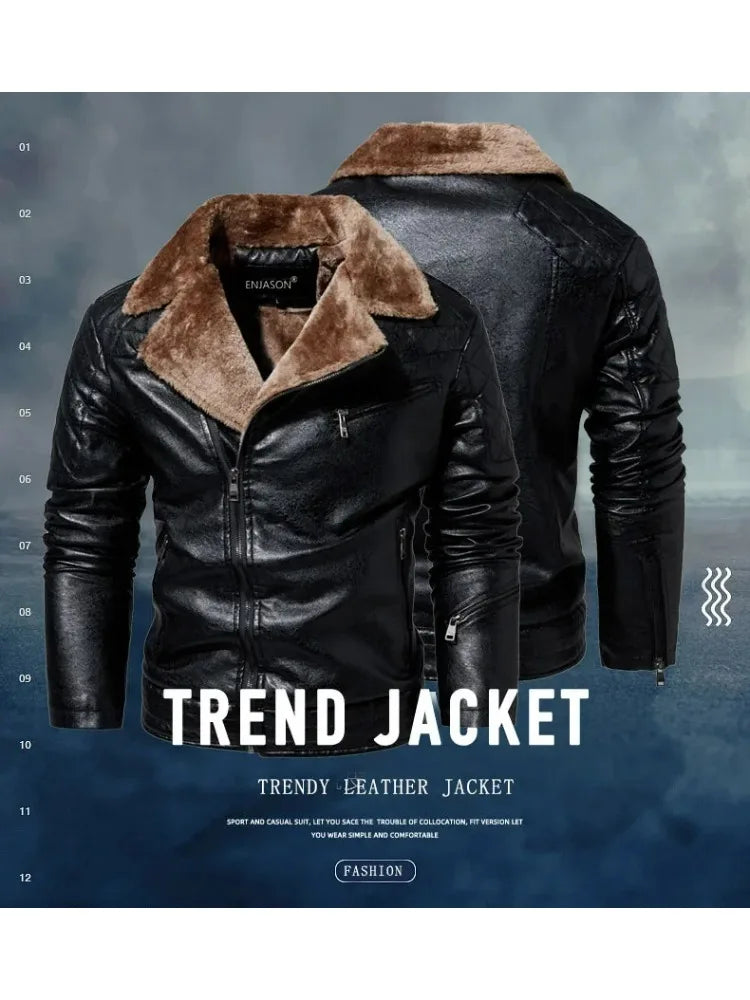 Stylish Faux Leather Biker Jacket