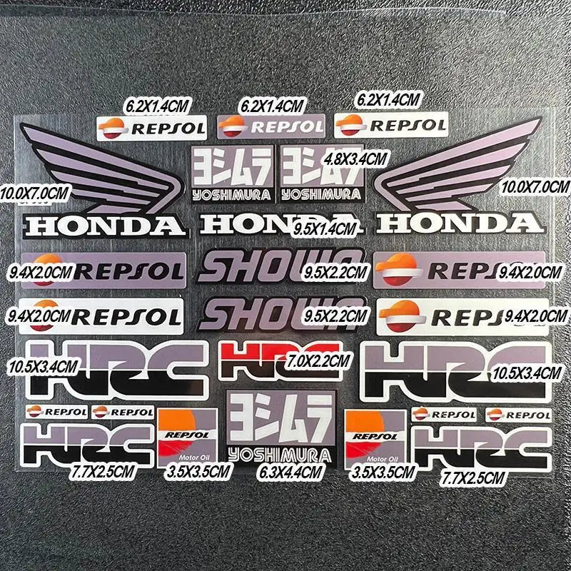 Honda Motorcycle Racing Sponsor Stickers